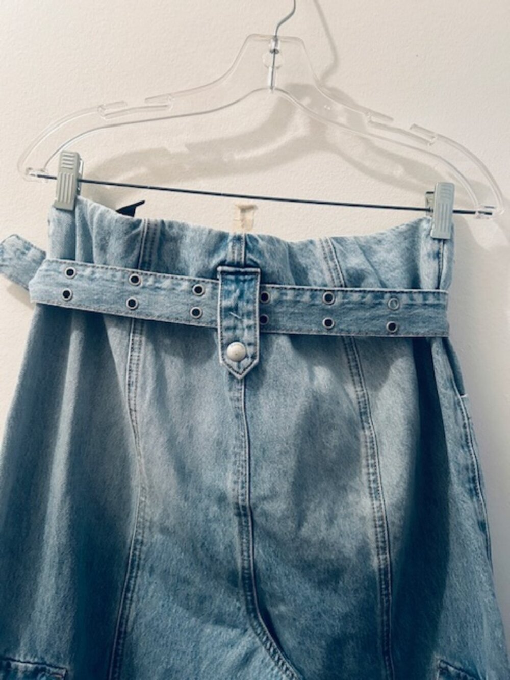 Blank NYC Women's Steal the Show Pant Denim Cargo Straight Leg Belt Jeans NEW - Picture 11 of 16
